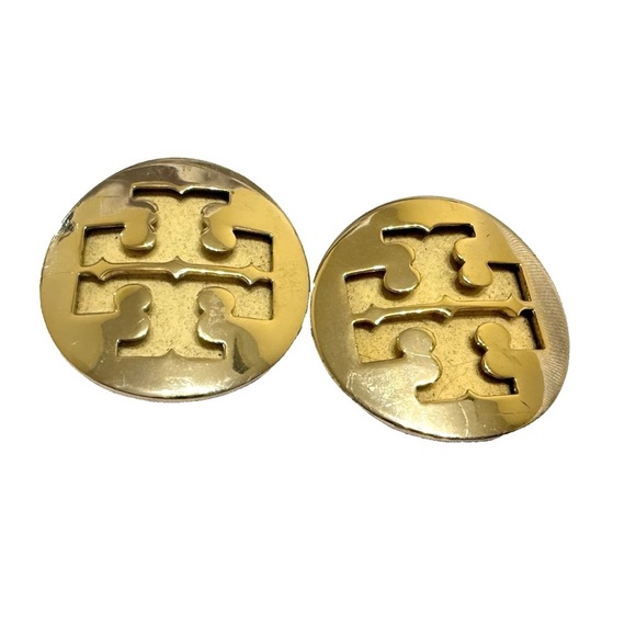 Tory Burch Replacement Shoe Medallions Gold Tone Lot of 2 Yellow - Picture 1 of 6